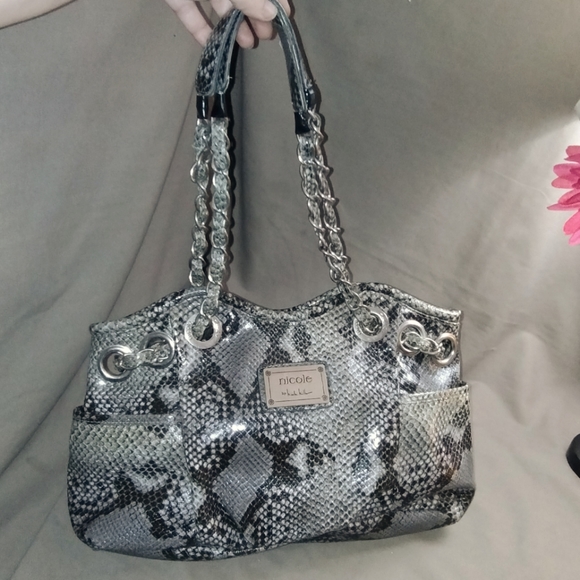 Nicole by Nicole Miller Handbags - NICOLE BY NICOLE MILLER SNAKESKIN EMBOSSED BAG